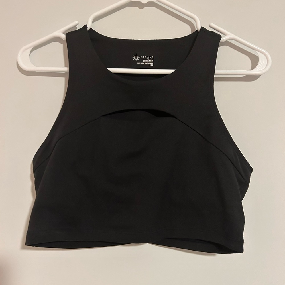 Offline by Aerie the Hugger Key hole high neck sports bra
